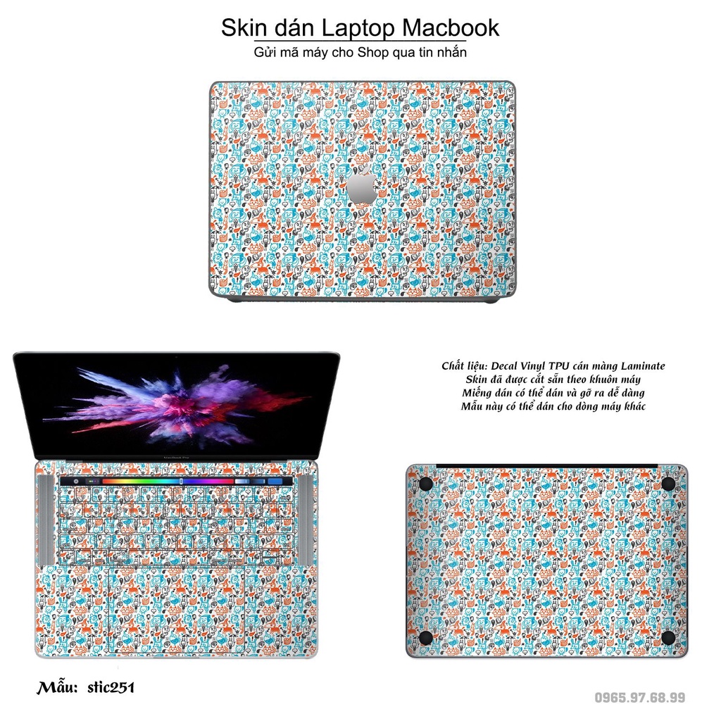 Skin dán Macbook mẫu hoạt hình animal - stic251 (đã cắt sẵn, inbox mã máy cho shop)