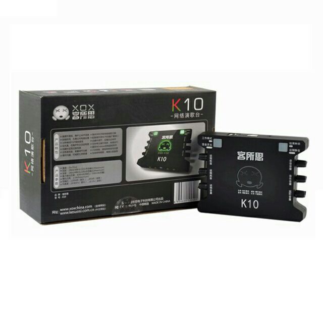 Combo soundcard XOX K10 và dây livestream Ma2