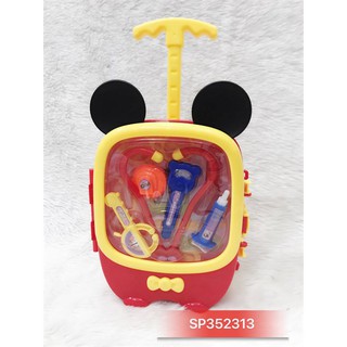 Đồ chơi vali kéo bác sĩ tai nghe Mickey xanh đỏ , 7775