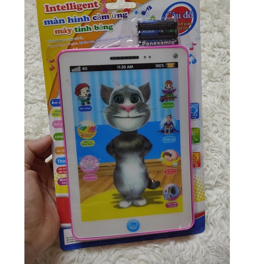 Đồ Chơi Ipad Mèo Tom Thông Minh Cảm Ứng Đa Chức Năng Dành Cho Bé kèm pin cho bé