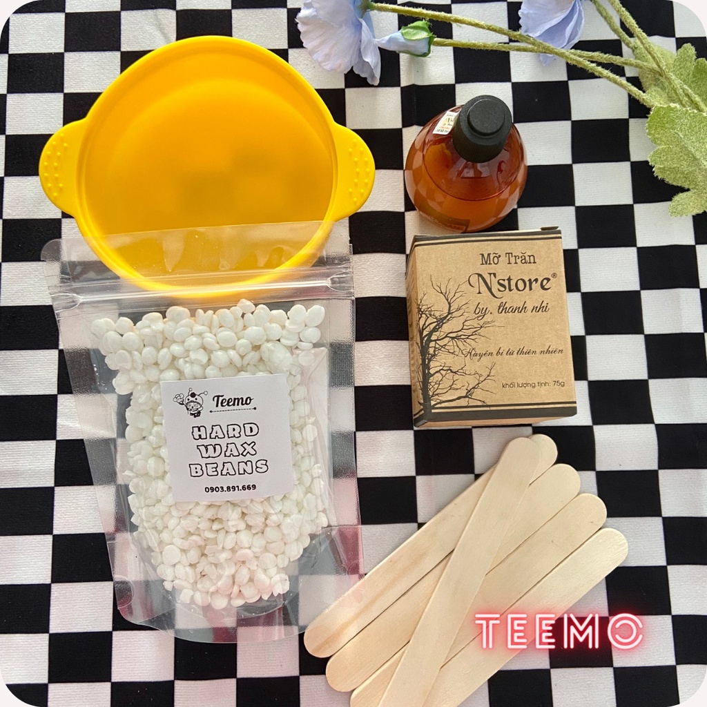Combo triệt lông mini Sáp wax lông + Chén silicon chống dính