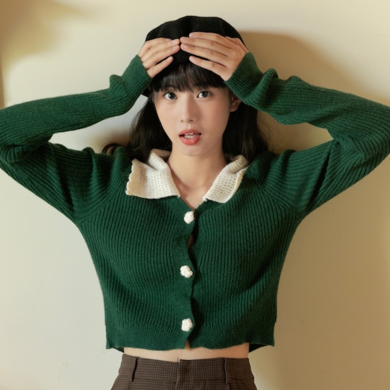 Áo khoác cardigan dệt kim phong cách retro thời trang Hàn Quốc cho n | BigBuy360 - bigbuy360.vn