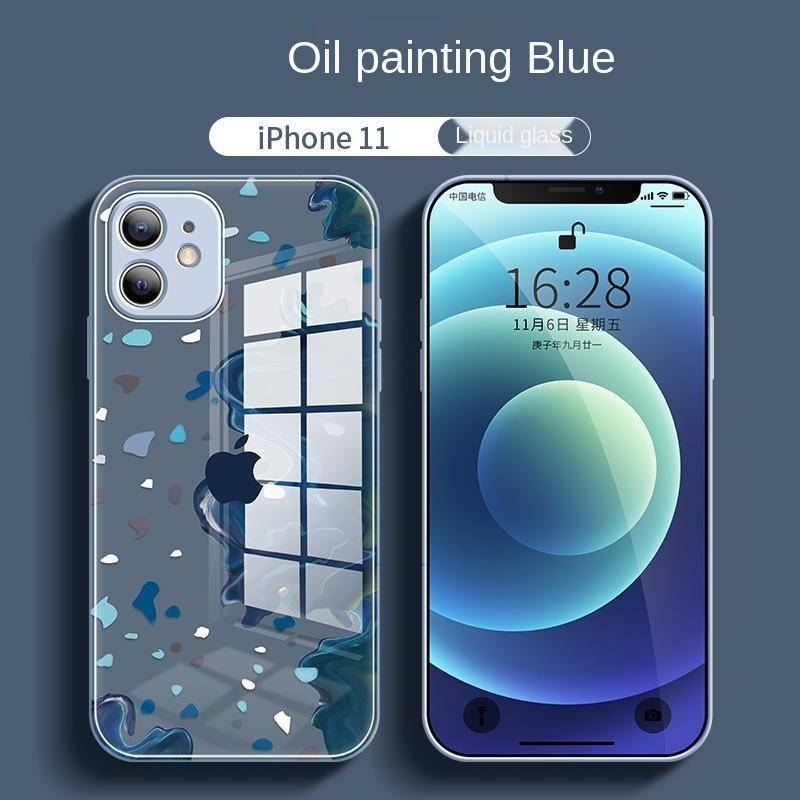 Ốp Điện Thoại Mặt Kính Siêu Mỏng Chống Rơi Màu Sắc Tương Phản Dành Cho Iphone 11pro / Xsmax / Xr / 6 / 7 / 8splus | BigBuy360 - bigbuy360.vn