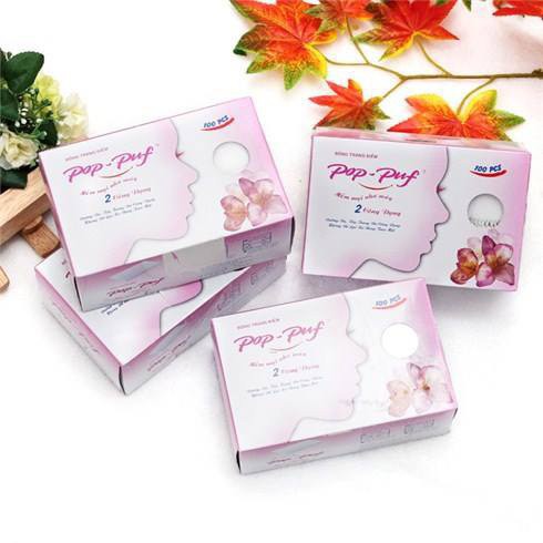 Bông trang điểm / Bông tẩy trang Pop Puf 100 miếng (MỀM MẠI)