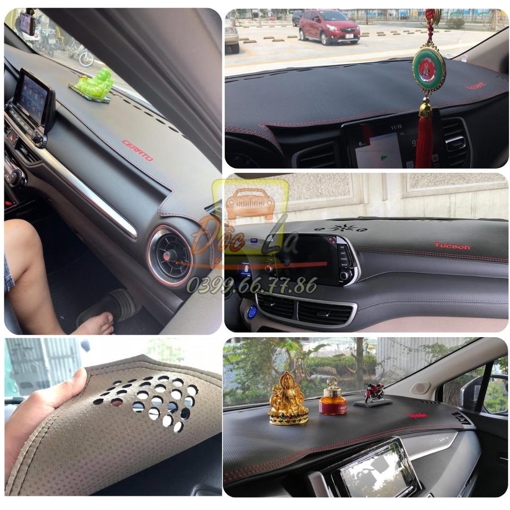 Thảm taplo Hyundai Santafe 2013 - 2021 vân Cacbon 3 lớp cao cấp, chống nóng, bảo vệ ô tô hiệu quả