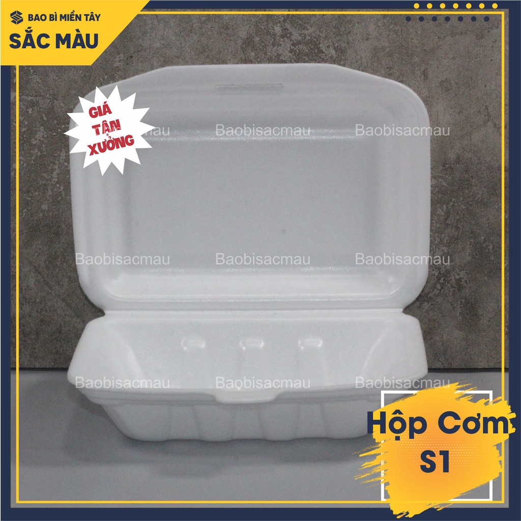 150c Hộp xốp S1 đựng cơm, xôi, cá viên chiên, xúc xích, trái cây gọt sẵn