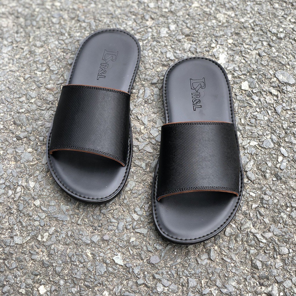 Dép da nam quai ngang dép nam da bò mới [R6]