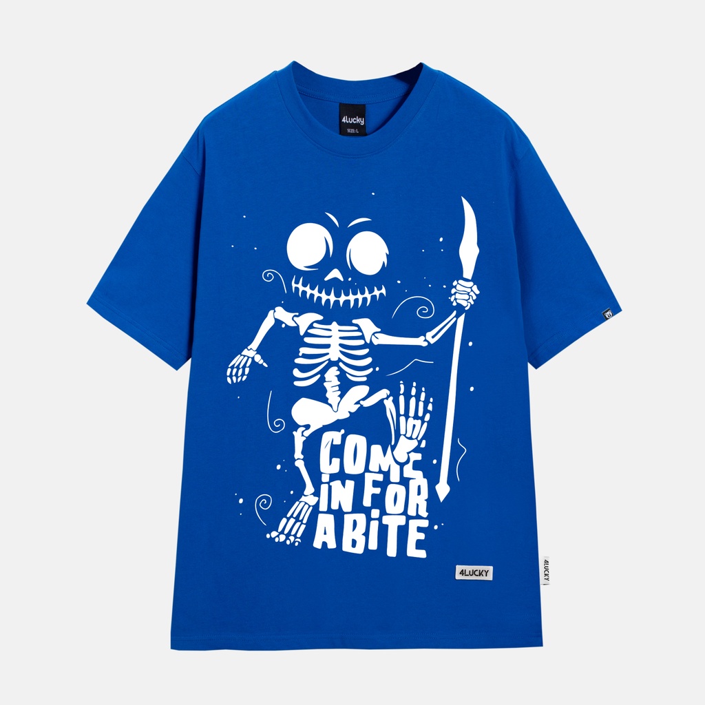 Áo phông rộng nam nữ SKULL 4lucky 6037 - tay lỡ form rộng oversize streetwear