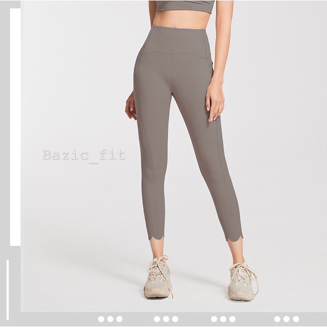 [Bazic_fit] Quần tập Bazic, Quần tập gym yoga lửng nâng mông lưng cao crop-legging co giãn 4 chiều thấm hút tối đa