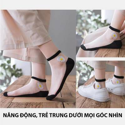 SET 10 Đôi Tất nữ/ vớ nữ Lưới Hoa Cúc Mùa Hè Cho Nữ Nhiều Màu