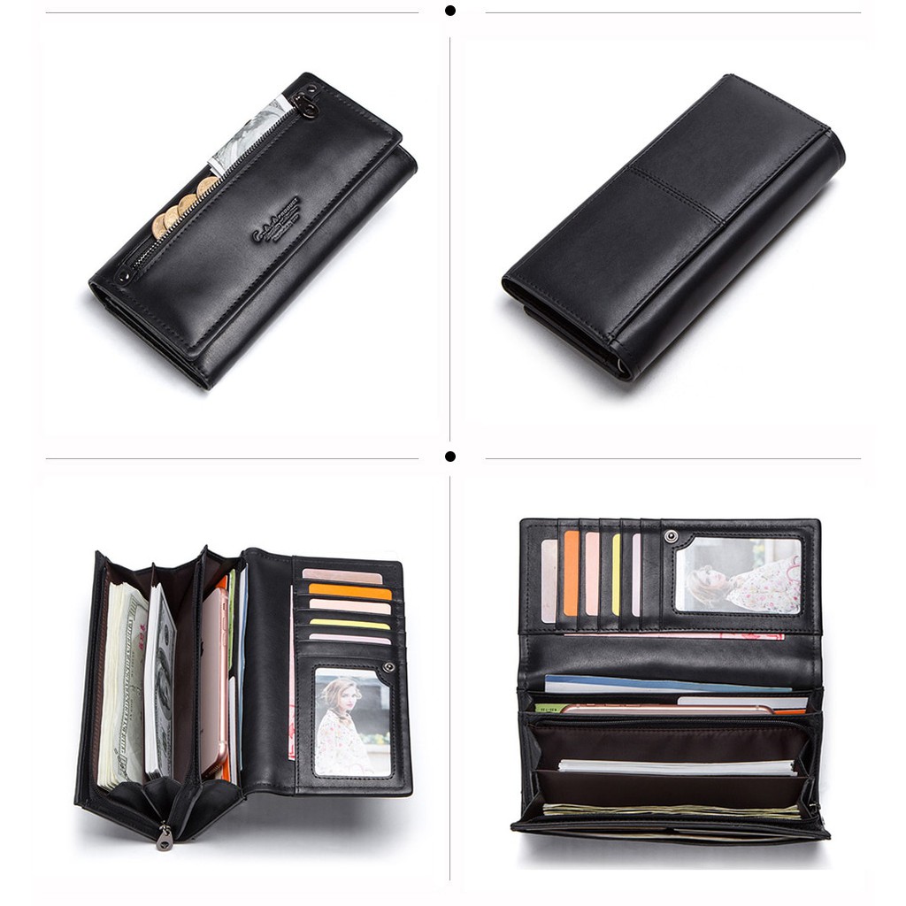 2020 Contacts Women Wallet Genuine Leather C2147 I Bảo Hành 2 Năm I Bóp Ví Đứng Dài Cầm Tay Da Ngựa Điên I Nam Nữ I | BigBuy360 - bigbuy360.vn