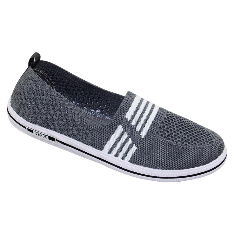Giày vải nữ Bita's GVW.41 (Đen + Hồng + Xám) Hot
