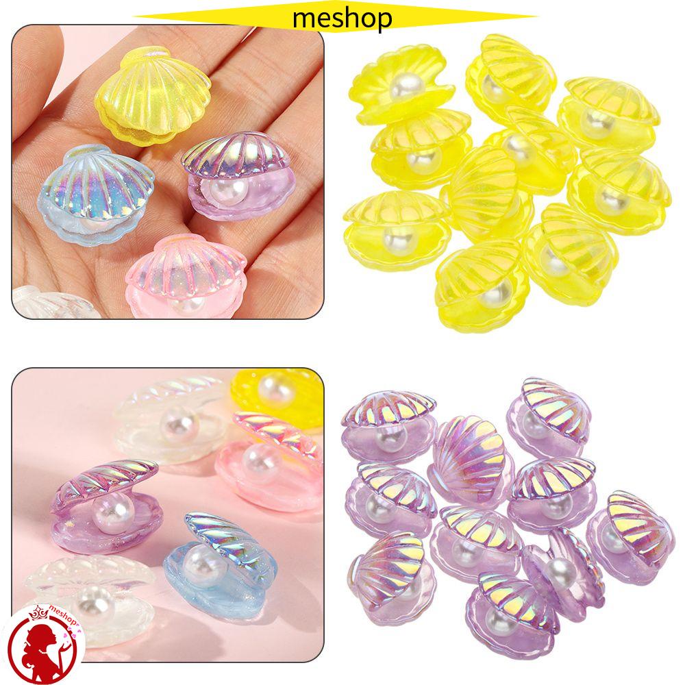 ❦ME❦ 10PCS DIY phone case materials Pearl Decor Shiny 10pcs Resin Shells Decorations Scrapbooking Jewelry Craft Cabochons DIY/Multicolor