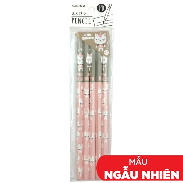 Bộ 5 Bút Chì Gỗ HB Moshi Moshi 324 (Mẫu Màu Giao Ngẫu Nhiên)