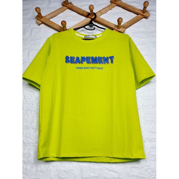 Áo Thun Tay Lỡ 2 Màu Xanh Đen Chữ SEAPEMENT Form Unisex Nam Nữ