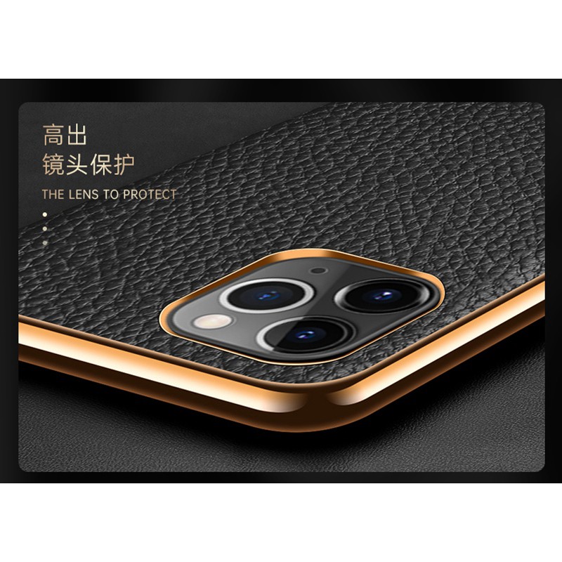 Ốp điện thoại da viền mạ vàng dành cho iPhone 12 11 Pro Max 11 12 Mini | BigBuy360 - bigbuy360.vn