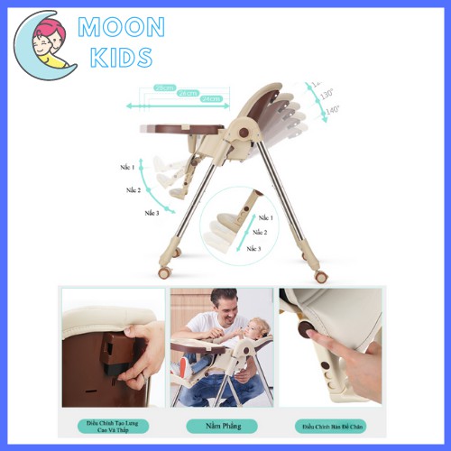 { FREESHIP } Ghế Ăn Dặm Bellybaby LUX01 Bản Nâng Cấp, Bàn Ăn Rộng, Thay Đổi Chiều Cao Và Ngả Lưng Theo Ý Muốn