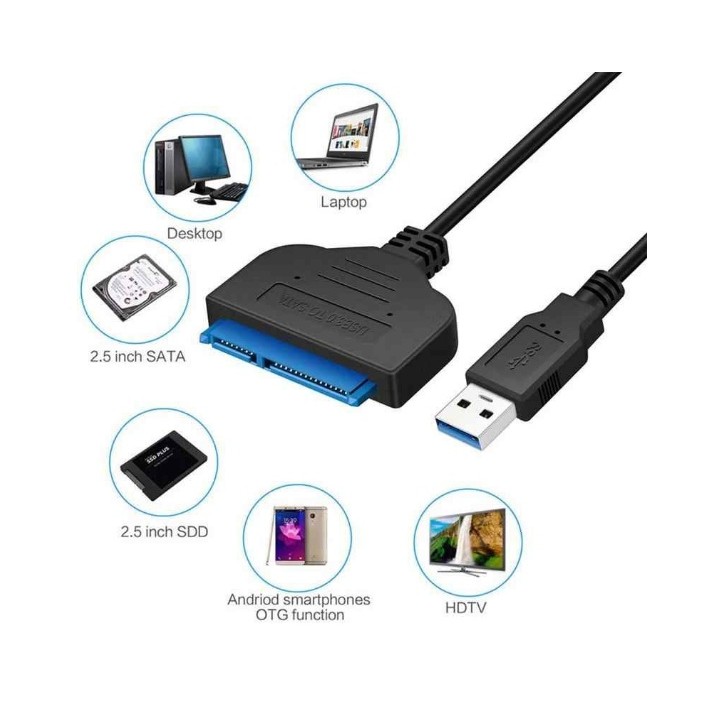 Dây cáp chuyển đổi SATA 3 USB 3.0 sang SATA hỗ trợ 2.5 inch SSD HDD SATA 22 pin | BigBuy360 - bigbuy360.vn