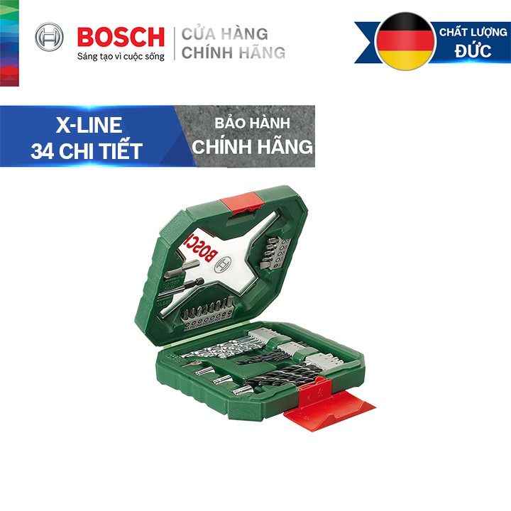 [CHÍNH HÃNG] Bộ Mũi Khoan Và Tua Vít Đa Năng Bosch X-Line 34 Món, Giá Đại Lý Cấp 1