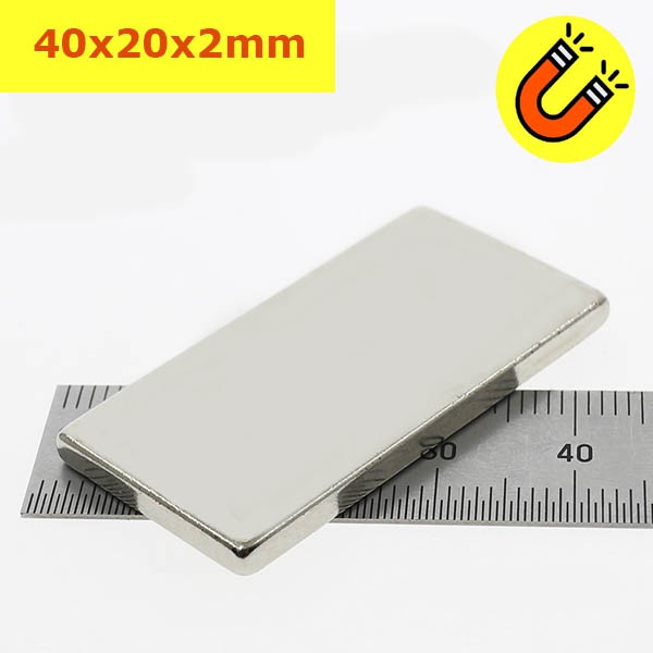 Nam châm đất hiếm 40x20x2mm, 40x20x3mm