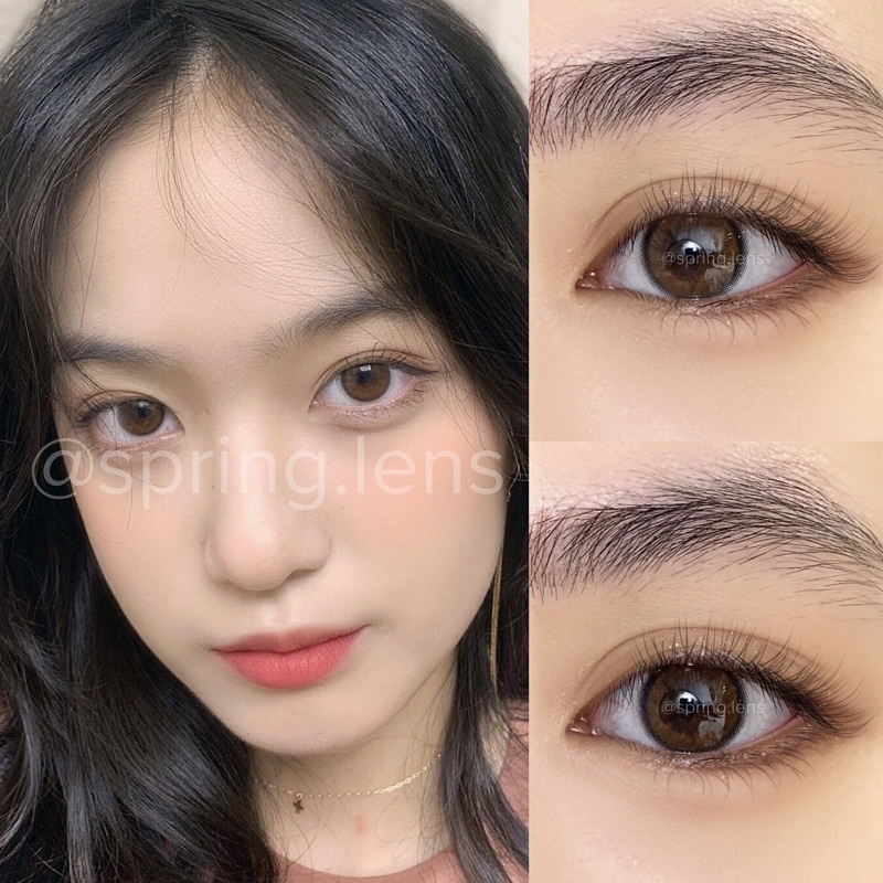 Lens nâu cam BANG BROWN viền nhẹ có giãn | Kính áp tròng @spring.lens