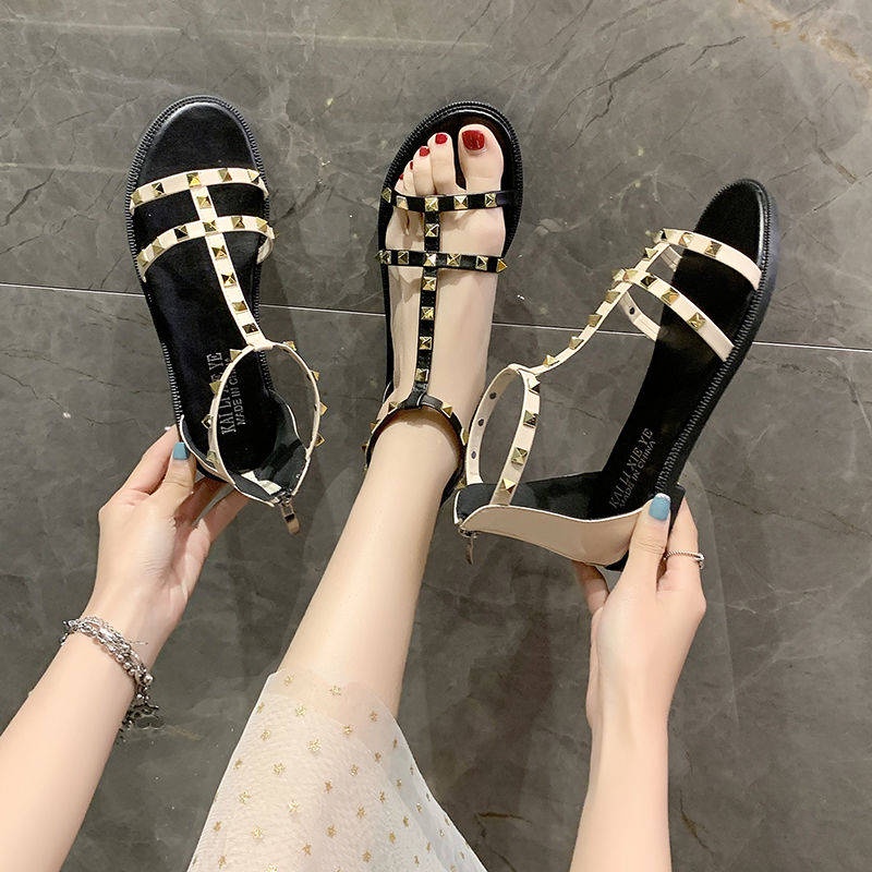 Giày Sandal Thiết Kế Mới Có Khóa Kéo Cao Cấp Thời Trang Theo Phong Cách Anh