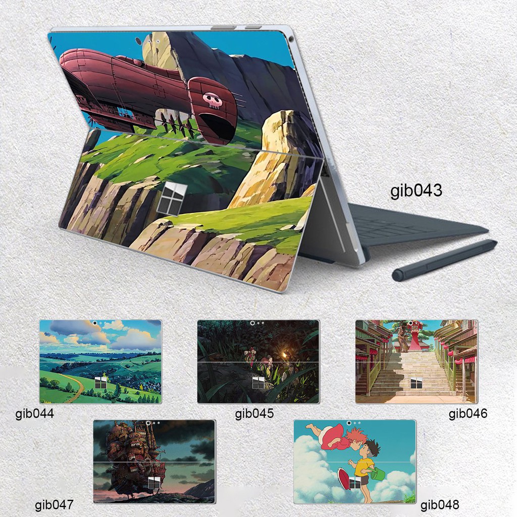 Skin dán hình Ghibli film cho Surface 3 2015; Go, Go 2, Go 3; Pro 2 3 4 5 6 7 8 9 X