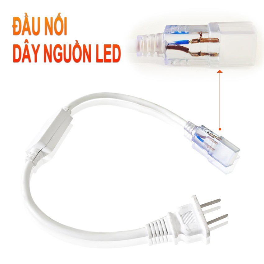 Bộ 2 dây đèn led 5050 trắng 10m gồm dây nguồn