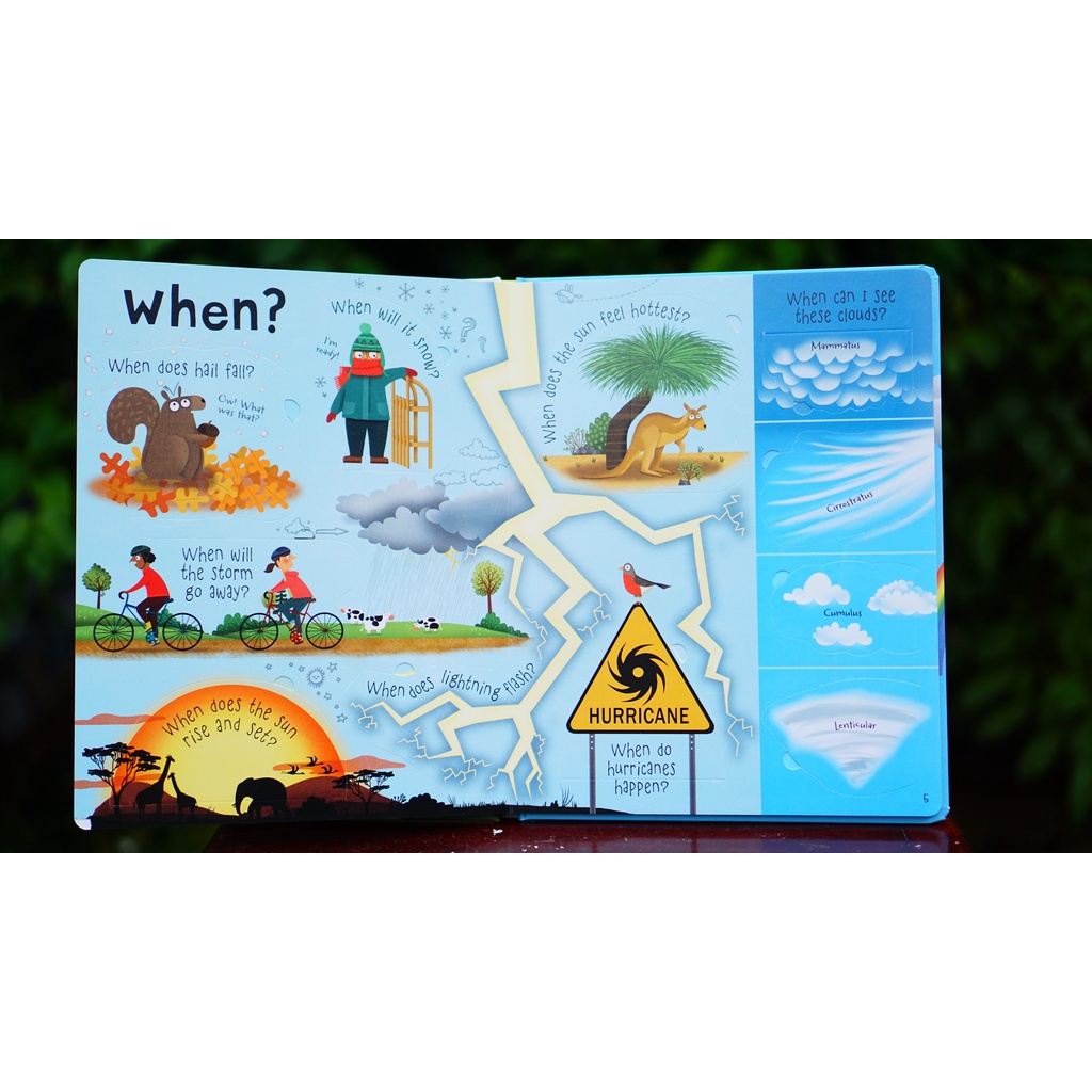 Sách lật mở thông minh chủ đề thời tiết Lift-the-flap Questions and Answers about Weather