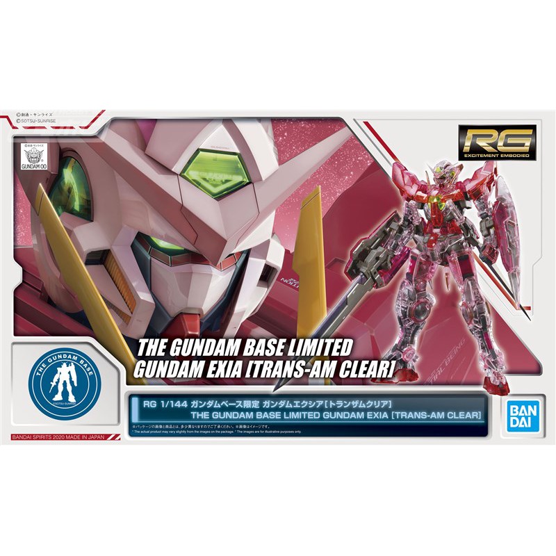 Bandai Mô Hình Gundam RG Exia Trans-Am Clear The Gundam Base Limited 1/144 Đồ Chơi Lắp Ráp Anime Nhật