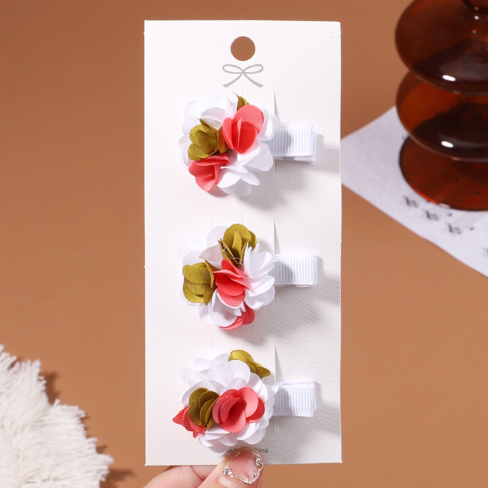 Set 3 kẹp tóc hình hoa trà KIDSBOWS dành cho bé