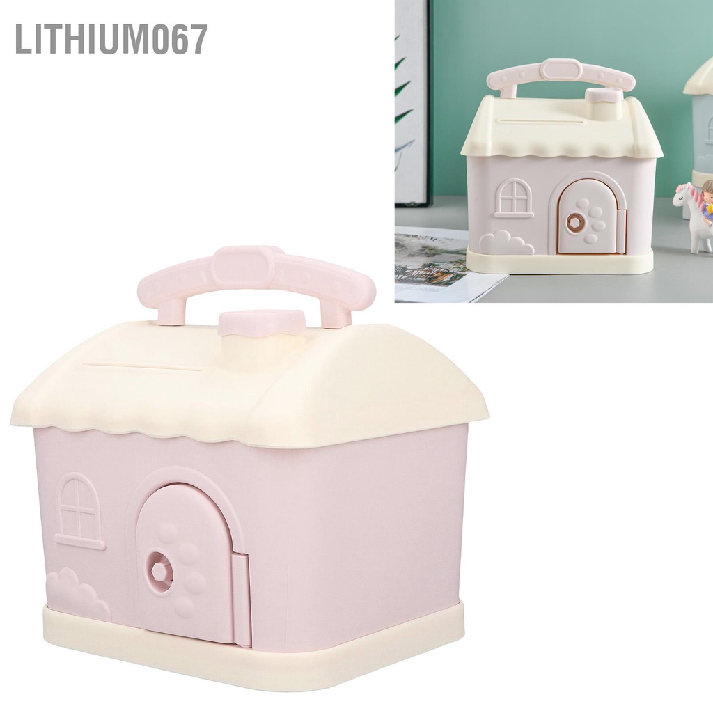 Lithium067 Nhà Con Heo Đất Màu Hồng Phim Hoạt Hình Thiết Kế Ngôi Phát Triển Thói Quen Tiết Kiệm Trẻ Em Bằng Nhựa bền Cho Hóa Đơn Tiền Xu