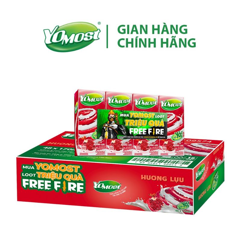 Thùng 48 hộp sữa chua uống yomost lựu 170ml