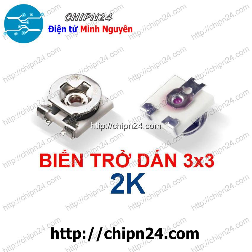 [3 CON] (KG2) Biến Trở Dán 3x3 2K (202) (Kích thước 3.1x3.8x1.6MM)