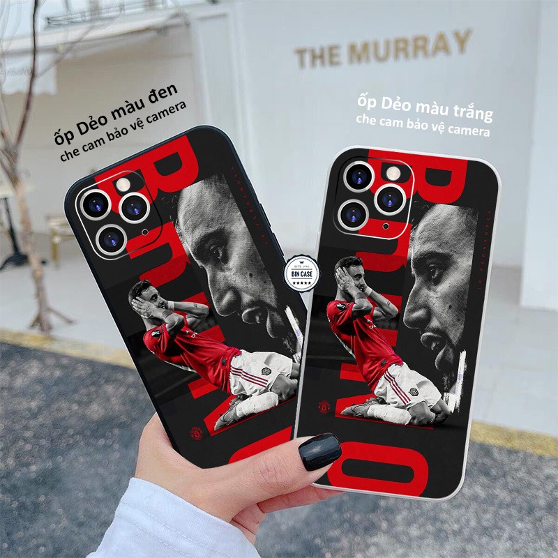 ⚽Ốp Lưng In Hình Bruno Fernandes ⚽Ốp iPhone Nhám Màu Đen iphone 13 12 11 Pro Max 6s 6 7 8 Plus X Xr Xs Max BONGDA020