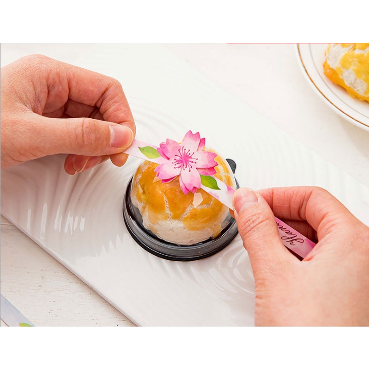 Tem hình hoa dài dán hộp