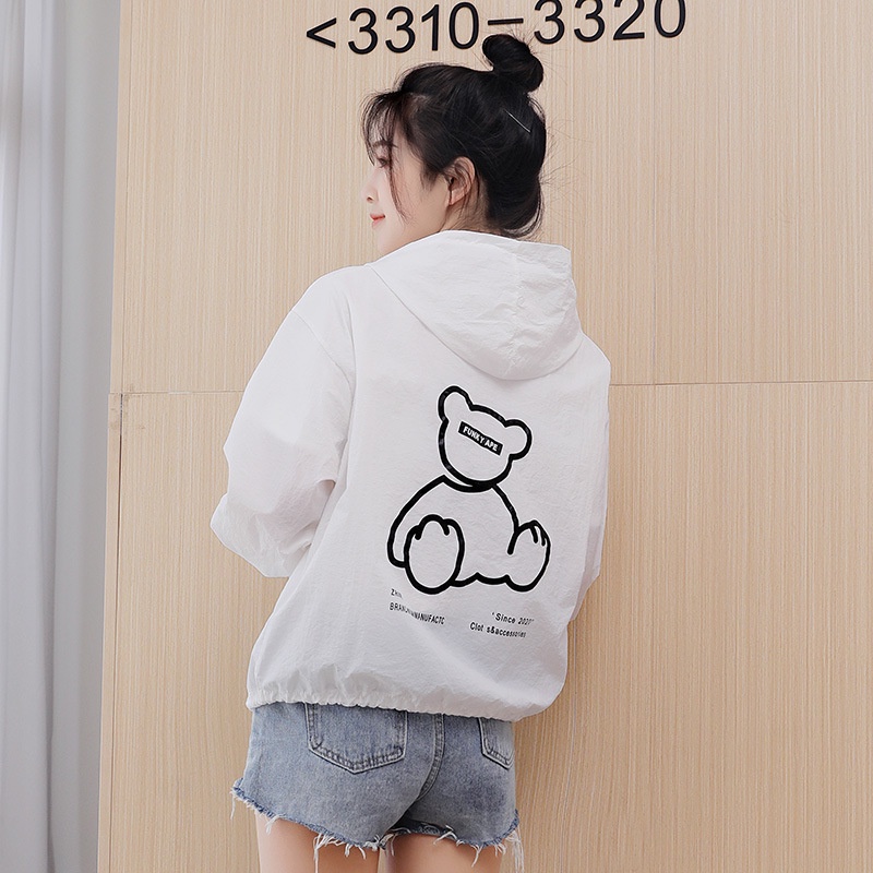 Áo Khoác Chống Nắng Uv UPF50+ Mỏng Nhẹ Nhanh Khô Họa Tiết Hoạt Hình Dễ Thương Thời Trang Cho Nữ