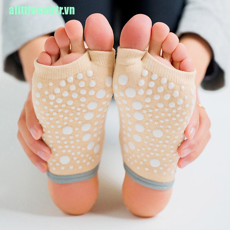 Vớ Cotton Xỏ Ngón Tập Yoga Chống Trượt Cho Nữ