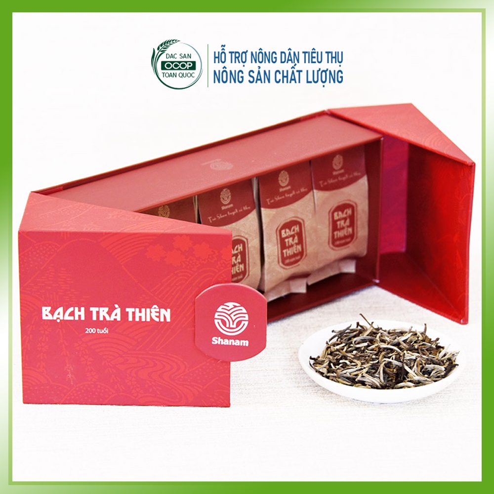 Bạch trà Thiên Shanam (Hộp 80g) | Trà Shan Tuyết Cổ Thụ 400 năm tuổi | Hương vị núi rừng Tây Bắc