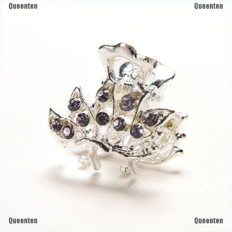 ★Queen★Style New Crystal Flower Mini Hair Claw Clamp Hair Clip Hair Pin
