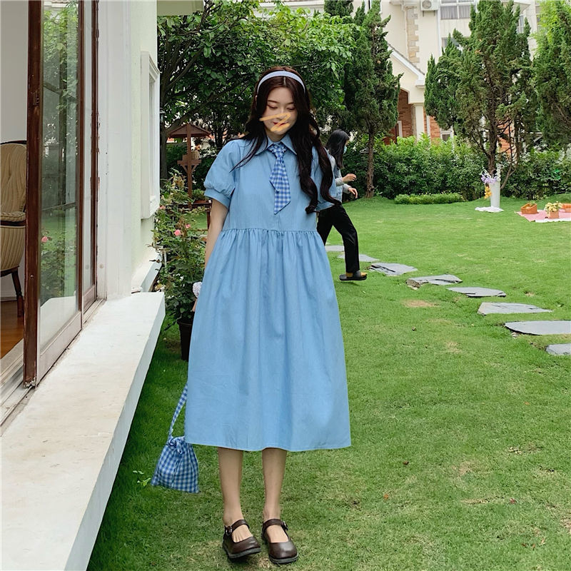 Váy Thời Trang Tay Ngắn Phong Cách Nhật Bản