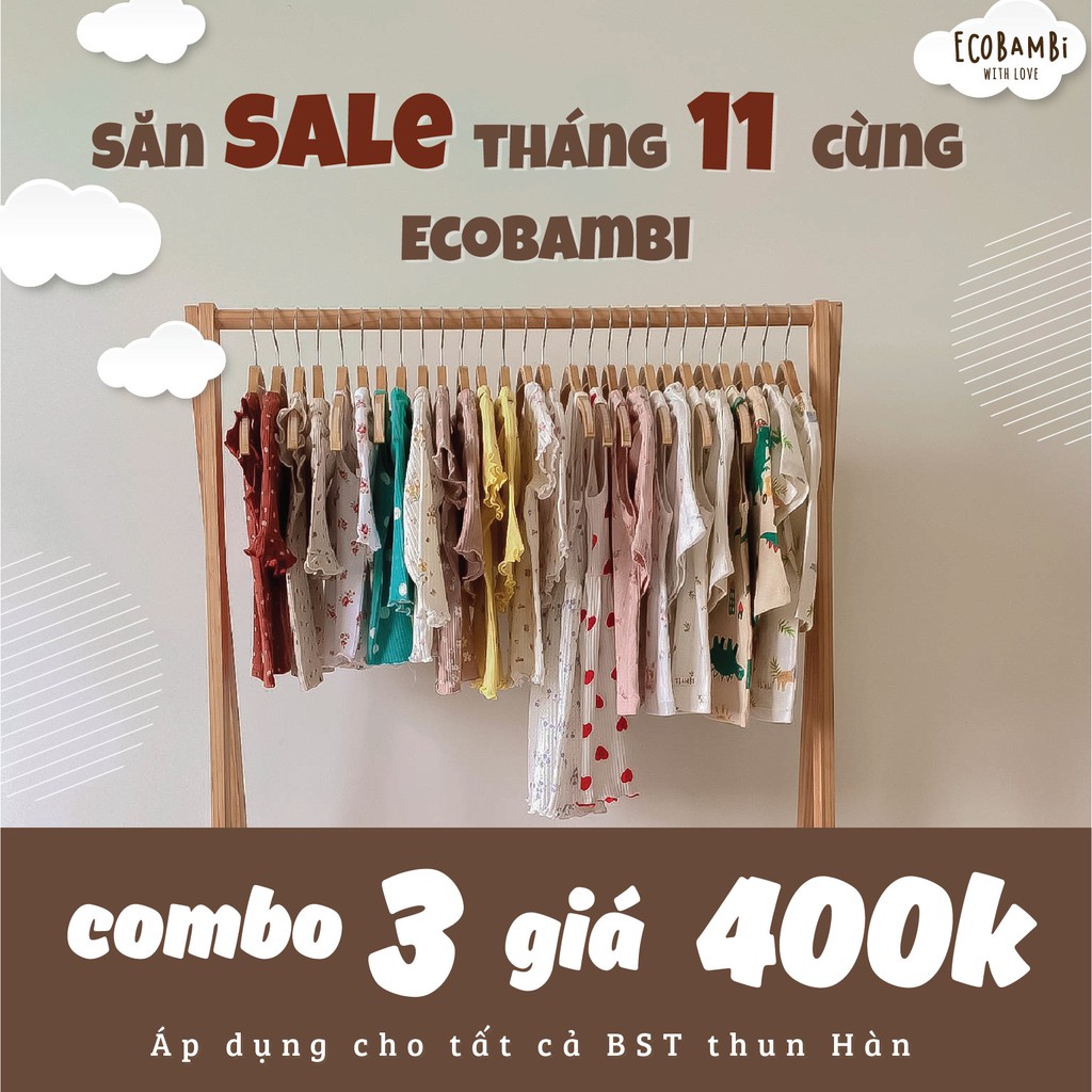 Đầm cotton thun gân Hàn bé gái ECOBAMBI - Mẫu sát nách, hoạ tiết trái tim