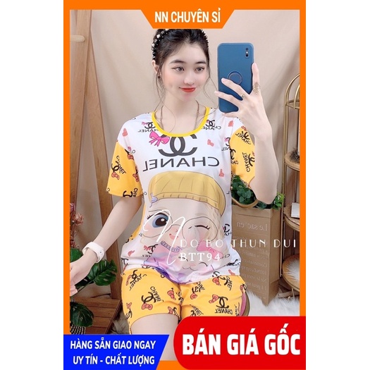 Đồ bộ nữ mặc nhà thun mềm mịn in hình dễ thương BTT94