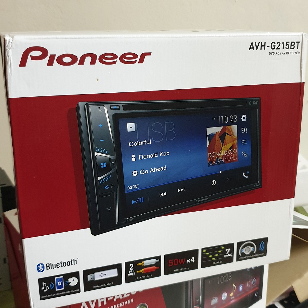 Pioneer AVH-G215BT Đầu DVD đa phương tiện với màn hình 6.2" WVGA/Bluetooth/New model