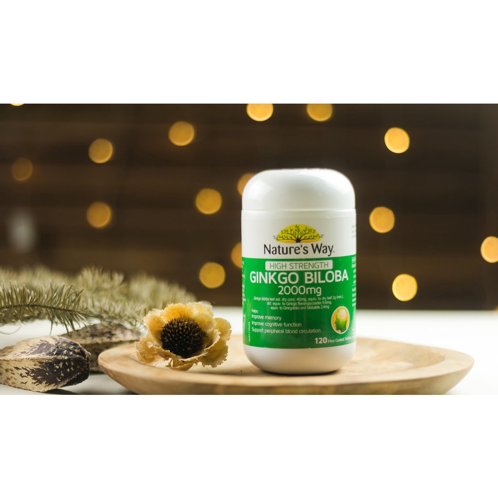 [Hàng chuẩn Úc] Viên uống bổ não Nature’s way high strength ginkgo biloba 2000mg 120 viên của Úc