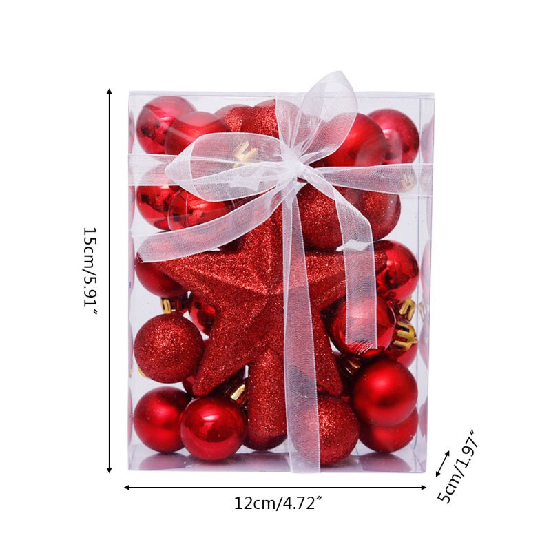 Set 30 Trái Châu 3cm Trang Trí Cây Thông Noel