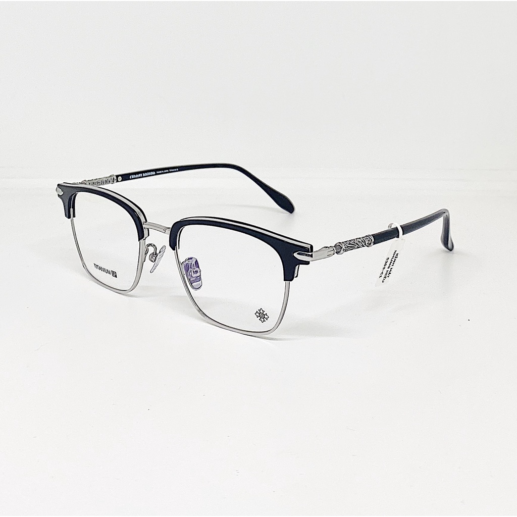 Gọng kính cận nam nữ NHUNG HIẾU dáng vuông 5205 phong cách thời trang chrome heart titan cao cấp