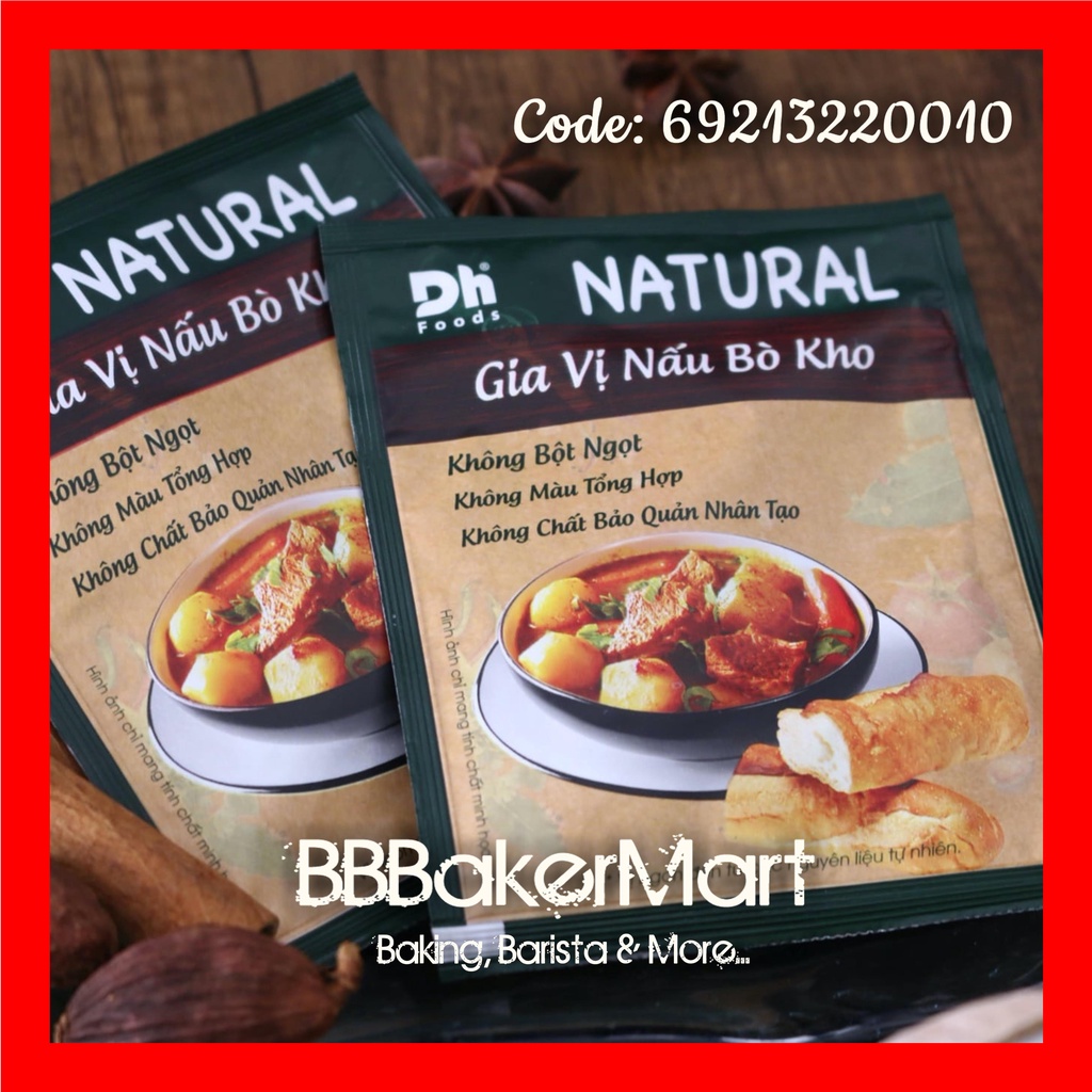 Gia vị nấu Bò Kho NATURAL DH Foods - 1 Gói 10gr