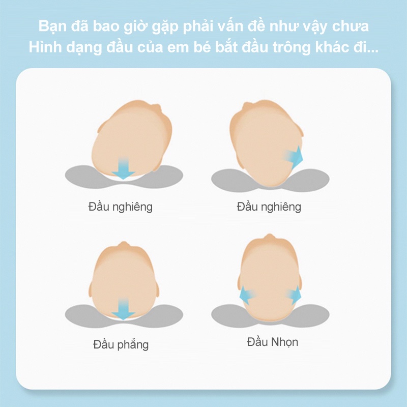 [Einmilk.ân ninh] Gối nằm chống bẹp đầu em bé AFHP