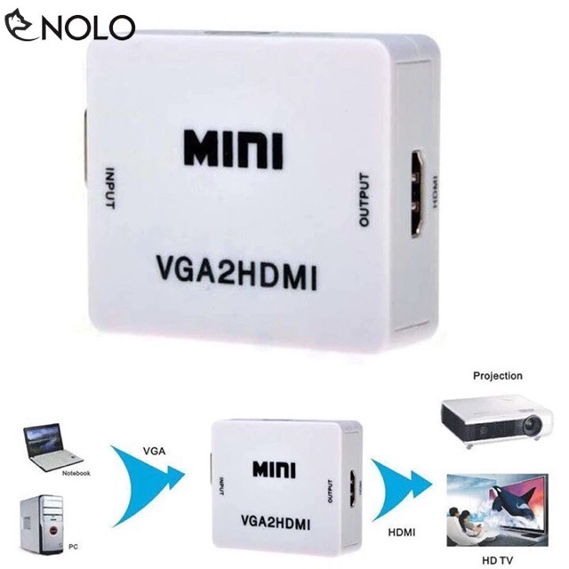 Đầu chuyển vga to hdmi | VGA sang HDMI | Box VGA to HDMI có âm thanh